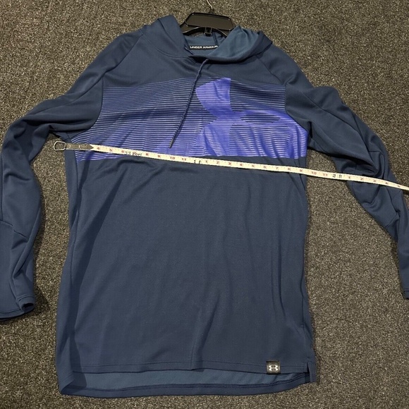 2 Under Armour Men's Hoodie Large Green & Blue Hooded Fitted Long Sleeve Shirt - Picture 12 of 12